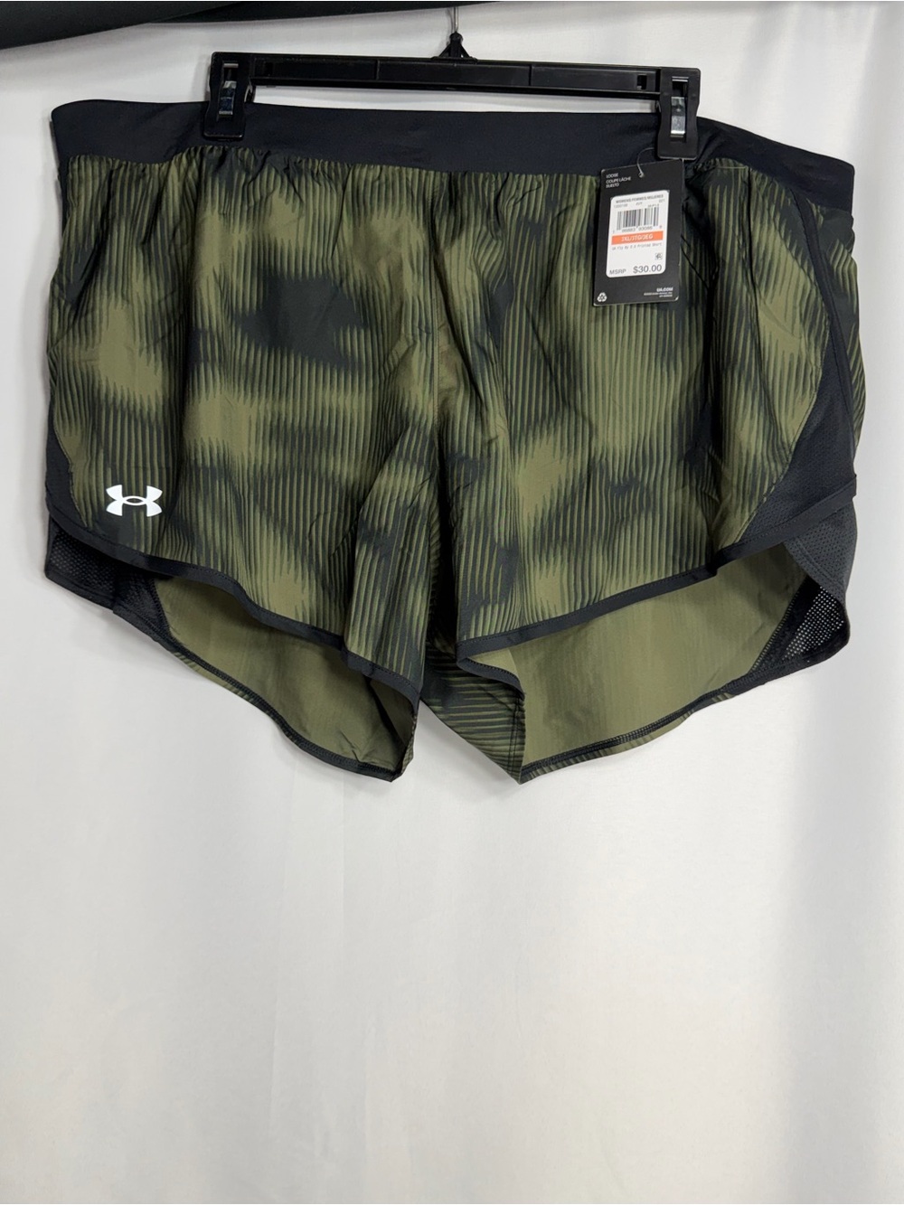 Under Armour Olive Camo Running Shorts with Mesh Panels size 3XL new W